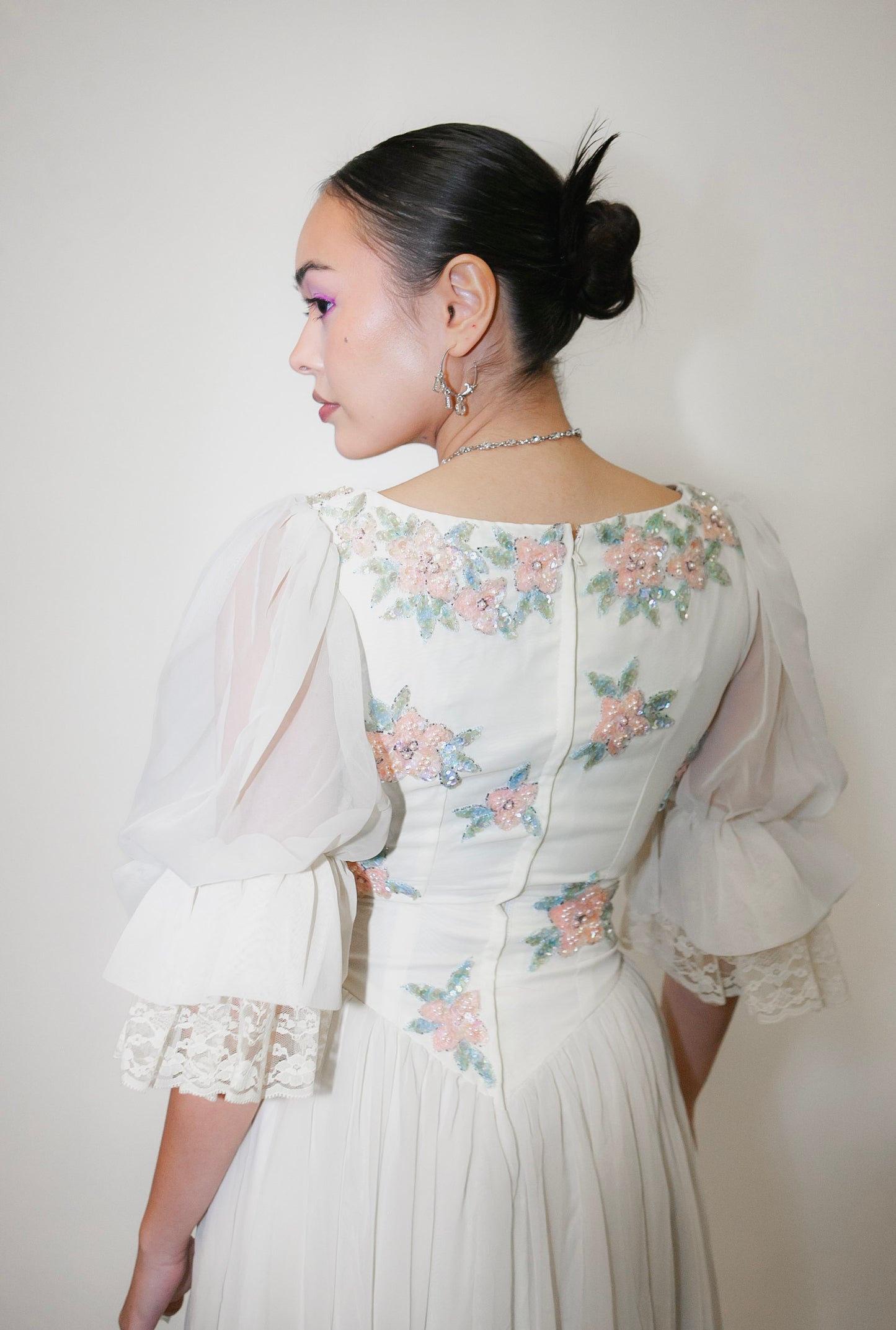 Vintage Floral Beaded Gown